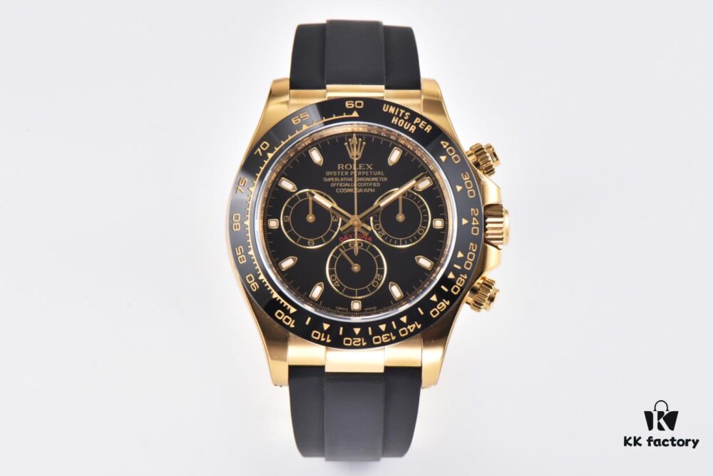 C Factory Rolex Daytona 116519 in White Gold with Grey Meteorite Dial and Rubber Strap