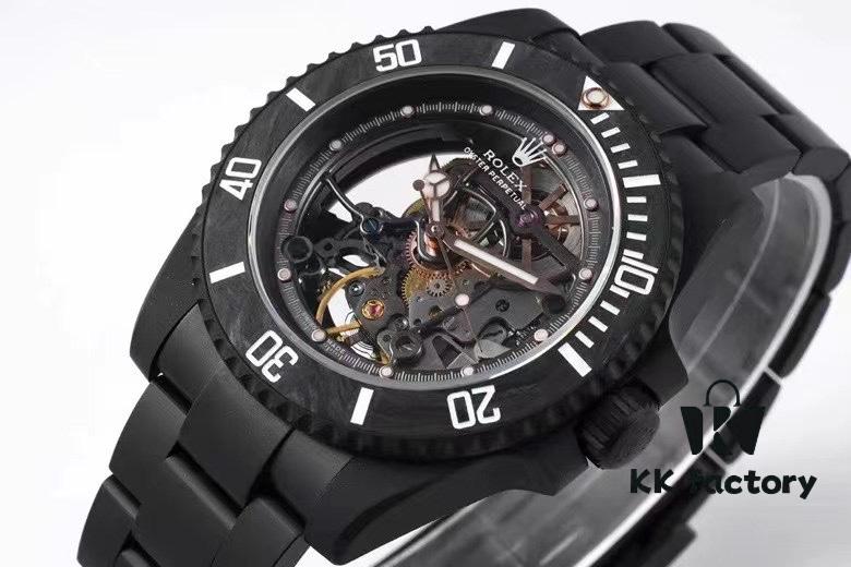 VR Factory Masterpiece! Radically Modified Rolex Submariner – The Divine Warrior from the Sky! Fully Skeletonized with Carbon Fiber Bezel