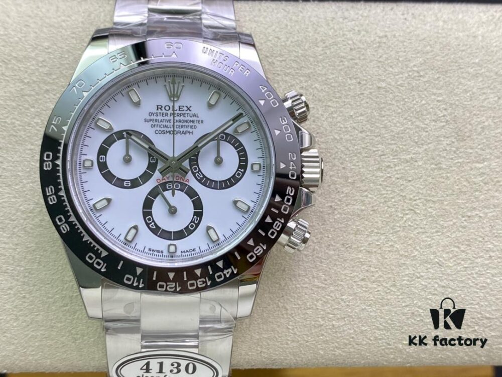 Clean Factory Rolex Daytona with 904L Steel, 4130 Movement, AR Coated Sapphire Crystal and Authentic White Dial