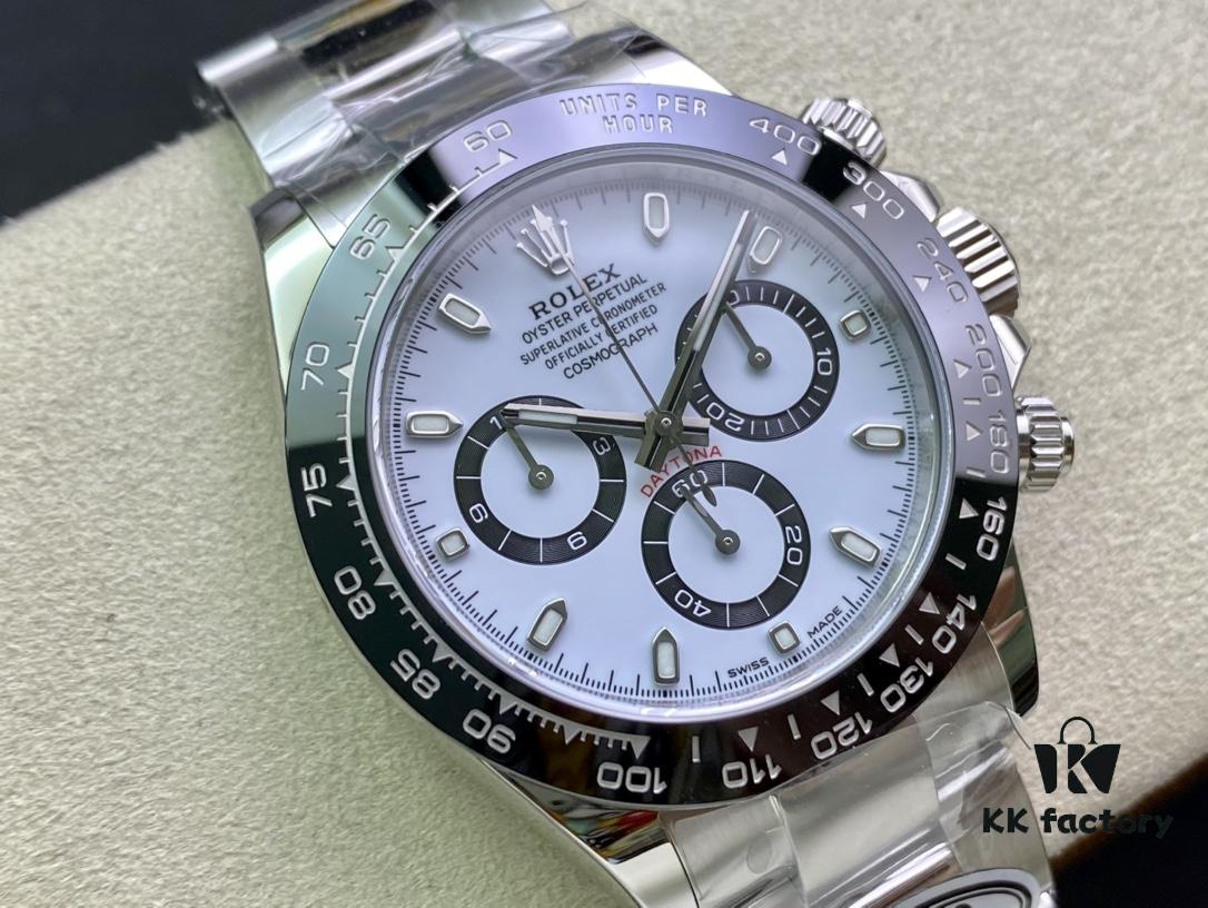 Clean Factory Rolex Daytona with 904L Steel, 4130 Movement, AR Coated Sapphire Crystal and Authentic White Dial
