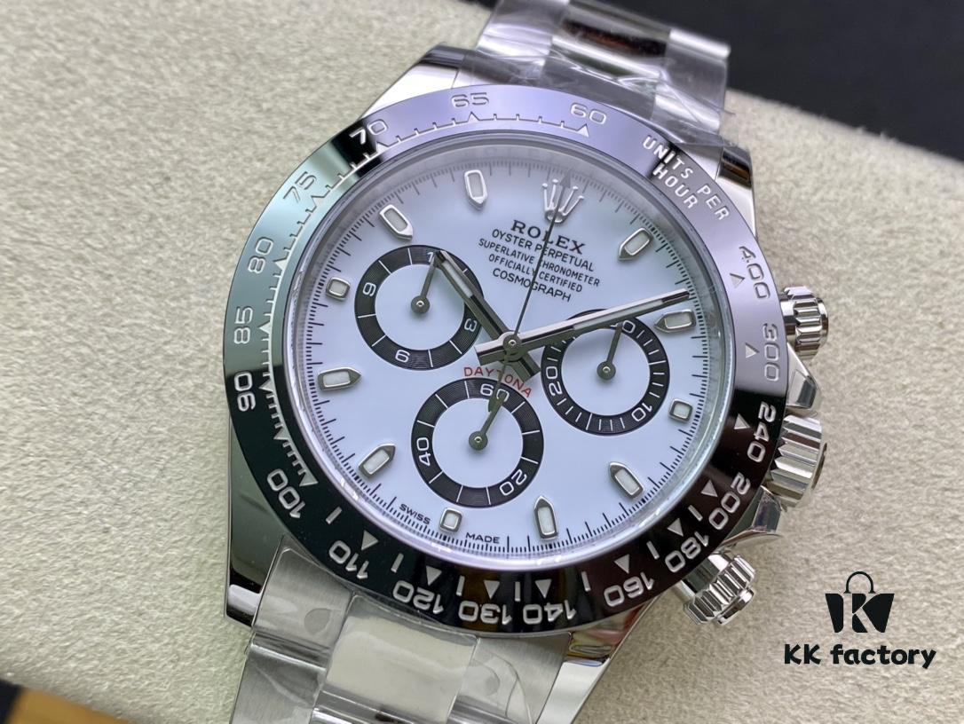 Clean Factory Rolex Daytona with 904L Steel, 4130 Movement, AR Coated Sapphire Crystal and Authentic White Dial