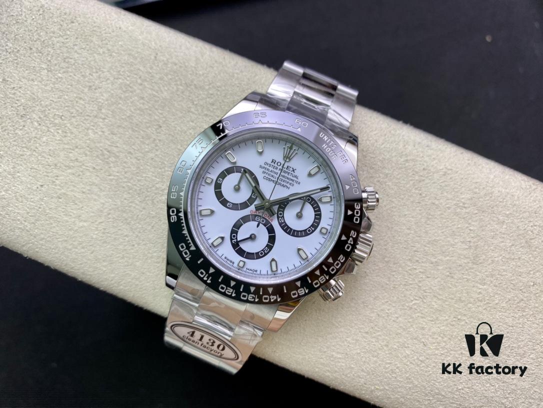 Clean Factory Rolex Daytona with 904L Steel, 4130 Movement, AR Coated Sapphire Crystal and Authentic White Dial