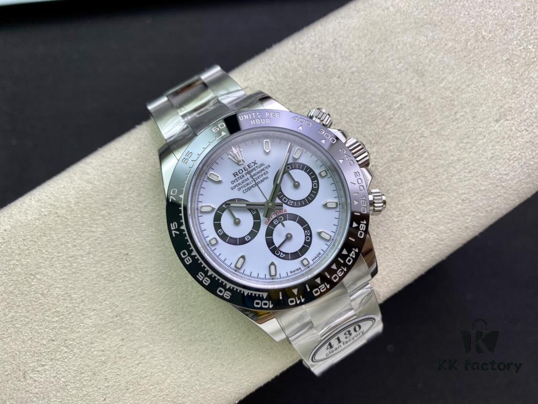 Clean Factory Rolex Daytona with 904L Steel, 4130 Movement, AR Coated Sapphire Crystal and Authentic White Dial