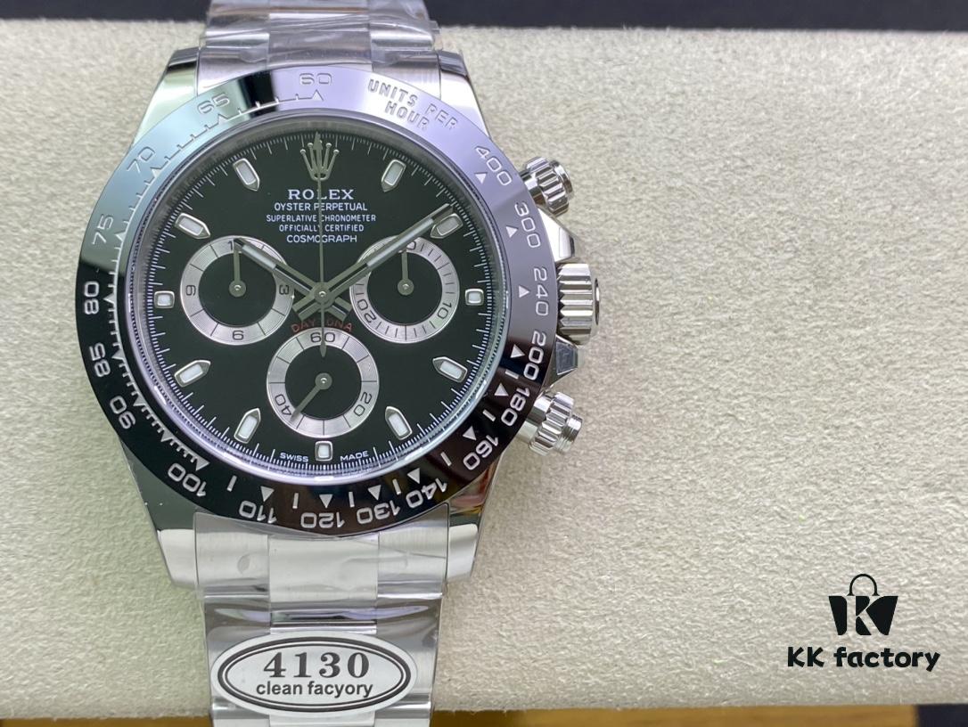 Clean Factory C-Factory Rolex Daytona, 904L Steel, Caliber 4130 Movement, AR Coated Bracelet, Pure White Dial, Clean Ceramic Bezel