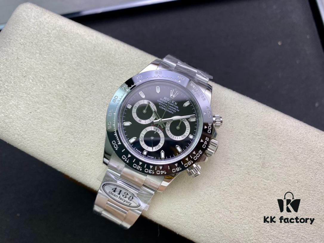 Clean Factory C-Factory Rolex Daytona, 904L Steel, Caliber 4130 Movement, AR Coated Bracelet, Pure White Dial, Clean Ceramic Bezel