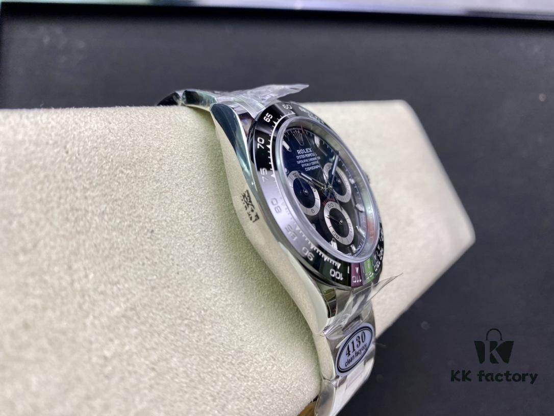 Clean Factory C-Factory Rolex Daytona, 904L Steel, Caliber 4130 Movement, AR Coated Bracelet, Pure White Dial, Clean Ceramic Bezel