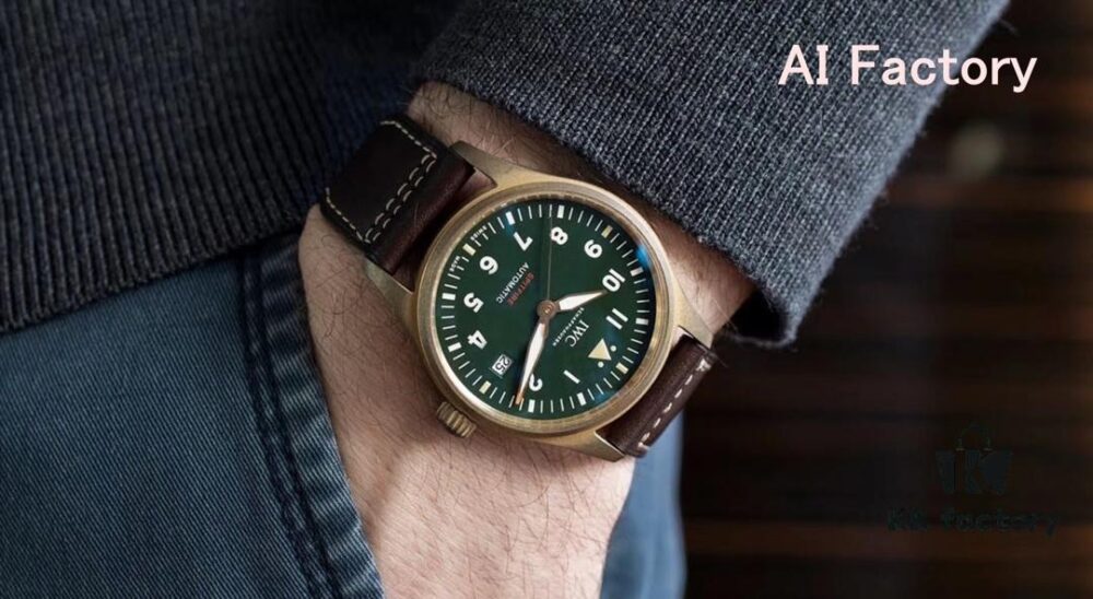 AI Factory Masterpiece: The World's First Bronze Spitfire Jet Fighter Watch with Fiery Impact, Olive Green Dial