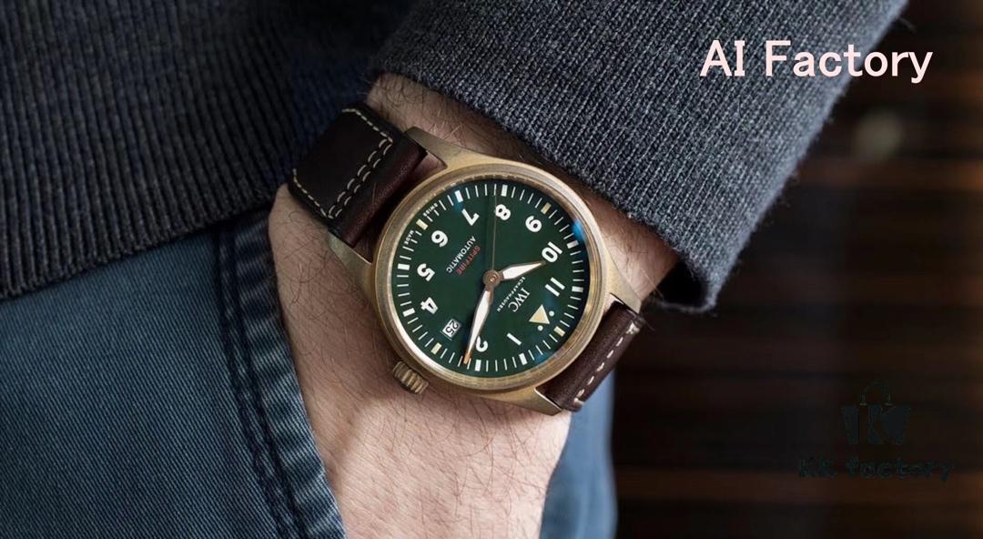 AI Factory Masterpiece: The World's First Bronze Spitfire Jet Fighter Watch with Fiery Impact, Olive Green Dial