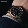 AI Factory Masterpiece: The World's First Bronze Spitfire Jet Fighter Watch with Fiery Impact, Olive Green Dial