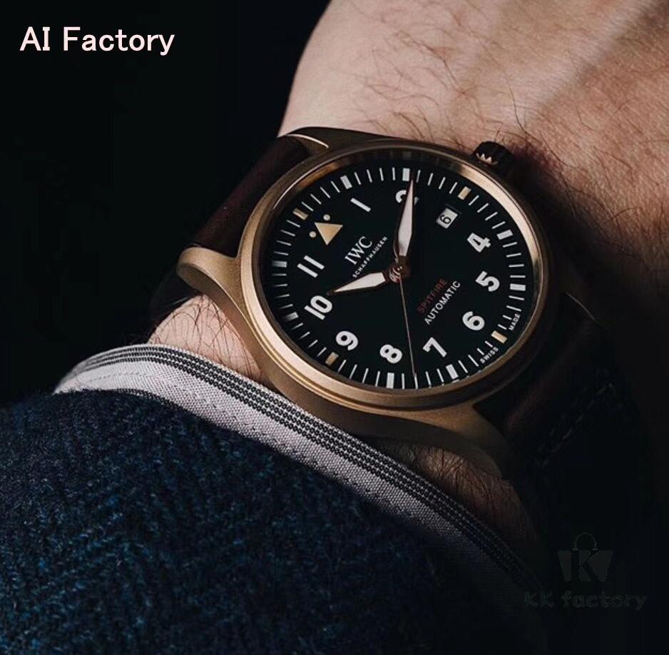 AI Factory Masterpiece: The World's First Bronze Spitfire Jet Fighter Watch with Fiery Impact, Olive Green Dial