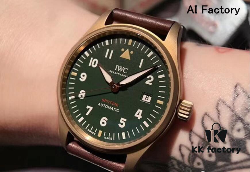 AI Factory Masterpiece: The World's First Bronze Spitfire Jet Fighter Watch with Fiery Impact, Olive Green Dial