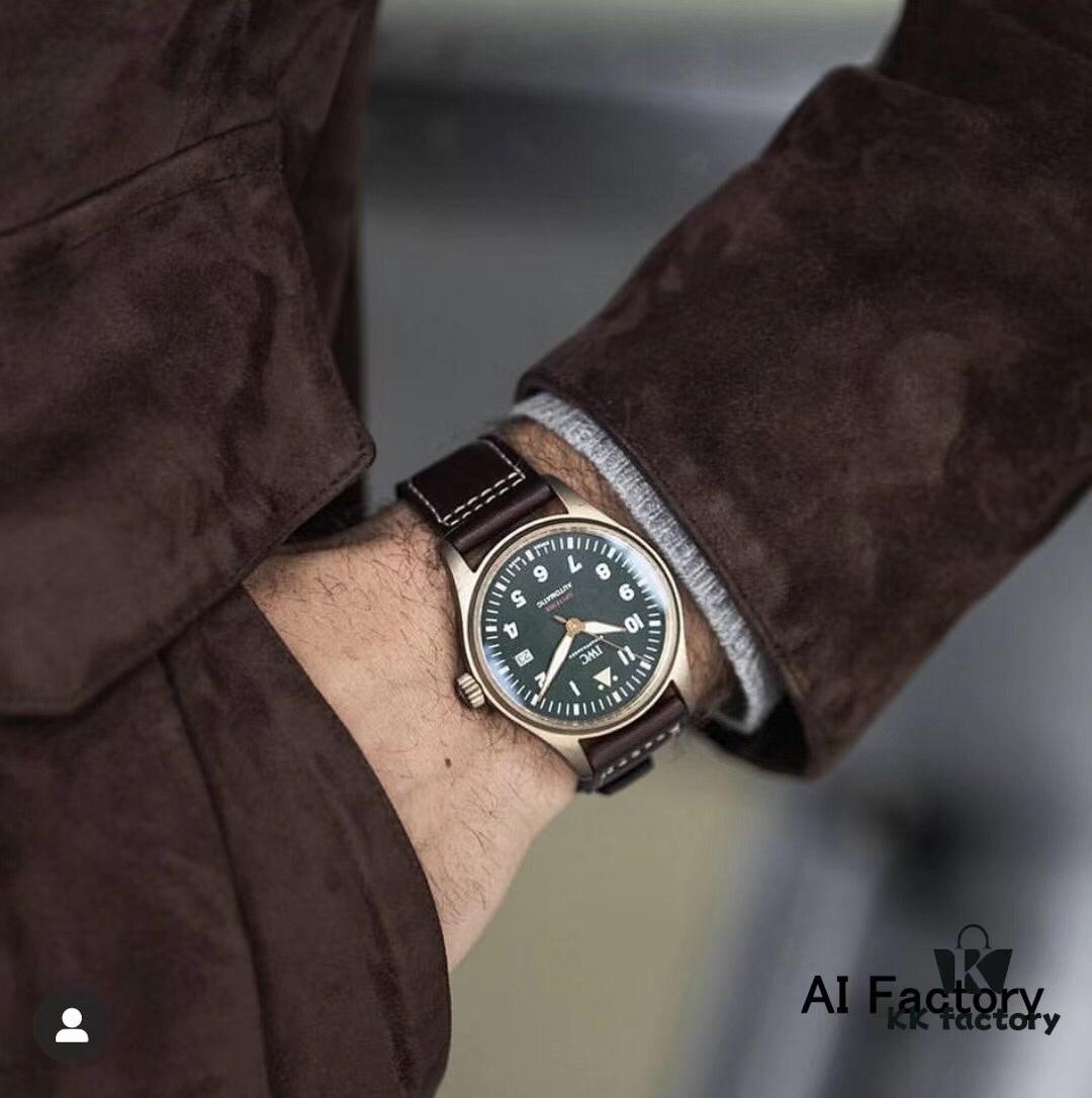 AI Factory Masterpiece: The World's First Bronze Spitfire Jet Fighter Watch with Fiery Impact, Olive Green Dial