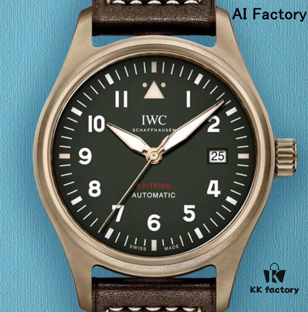 AI Factory Masterpiece: The World's First Bronze Spitfire Jet Fighter Watch with Fiery Impact, Olive Green Dial