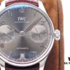 Z.F. Production. Latest Movement, IWC Portuguese Series 7-Day Automatic Mechanical Watch with Small Seconds, Power Reserve Indicator, Sapphire Crystal, Leather Strap, 42mm