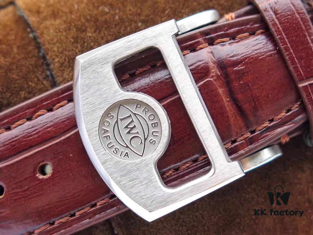 Z.F. Production. Latest Movement, IWC Portuguese Series 7-Day Automatic Mechanical Watch with Small Seconds, Power Reserve Indicator, Sapphire Crystal, Leather Strap, 42mm