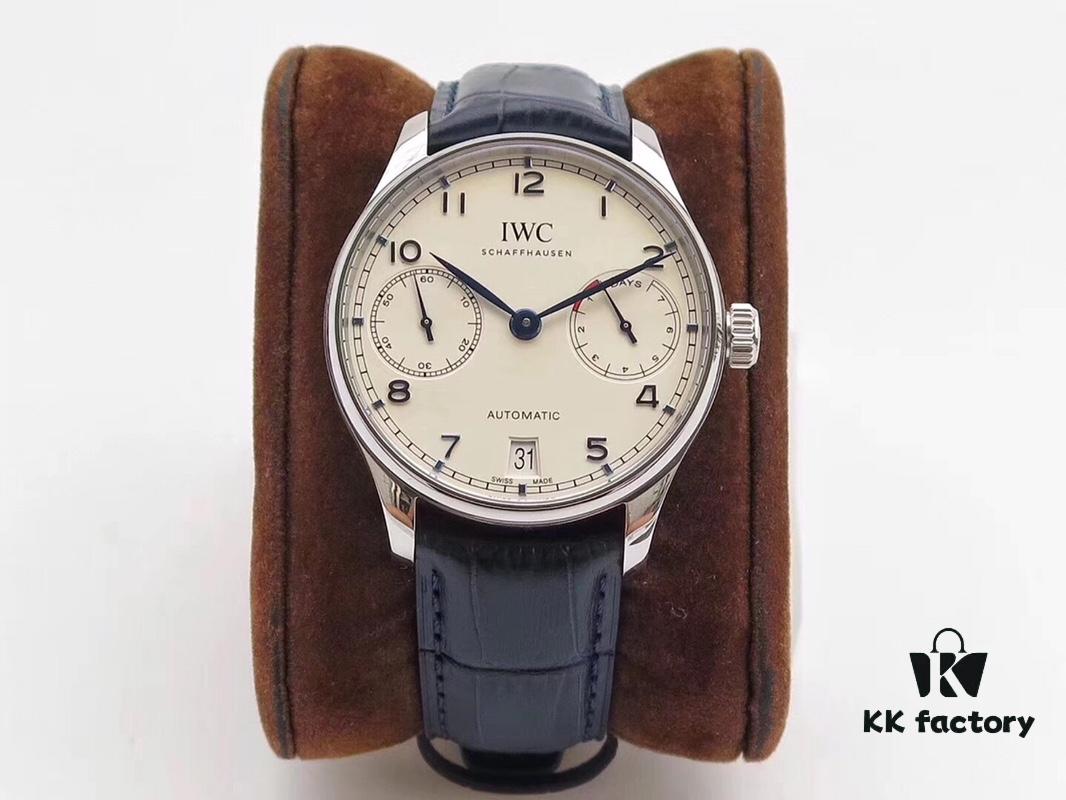 Arrival ZF Production. Latest Movement, IWC Portuguese Series 7-Day Automatic Mechanical Watch with Independent Small Seconds, Genuine Power Reserve Indicator, Sapphire Crystal, 42mm Leather Strap