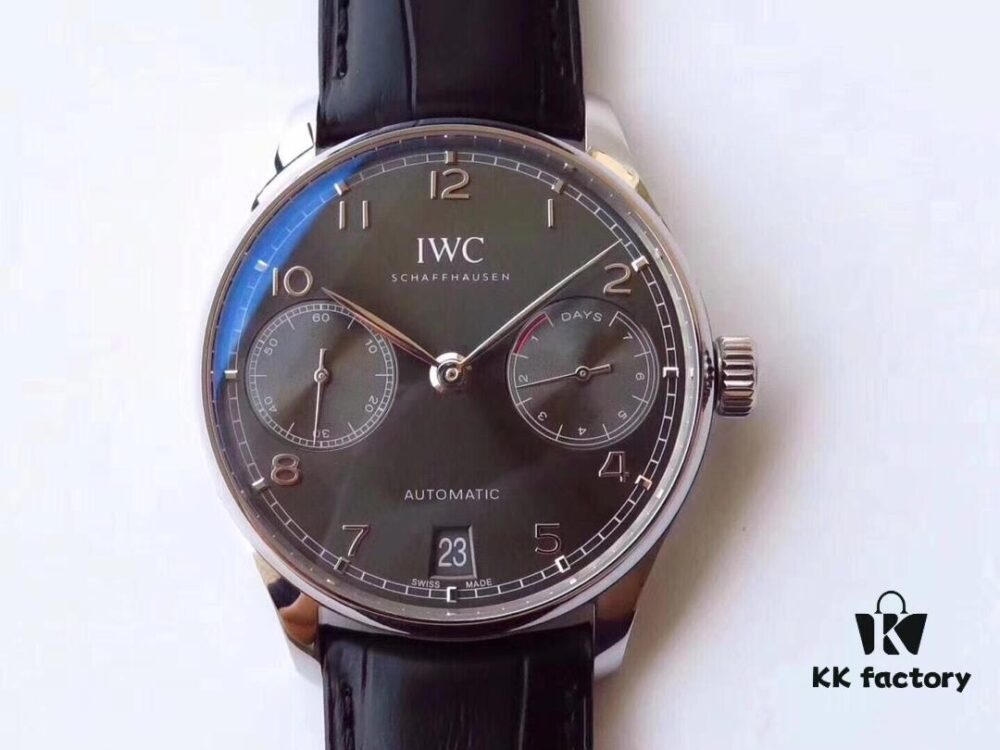 AZ Product IWC Portuguese Series 7-Day Automatic V5 Version with CAL.51011 Self-Winding Mechanical Movement Independent Small Seconds True Power Reserve Indicator Sapphire Crystal Leather Strap