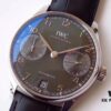 AZ Product IWC Portuguese Series 7-Day Automatic V5 Version with CAL.51011 Self-Winding Mechanical Movement Independent Small Seconds True Power Reserve Indicator Sapphire Crystal Leather Strap