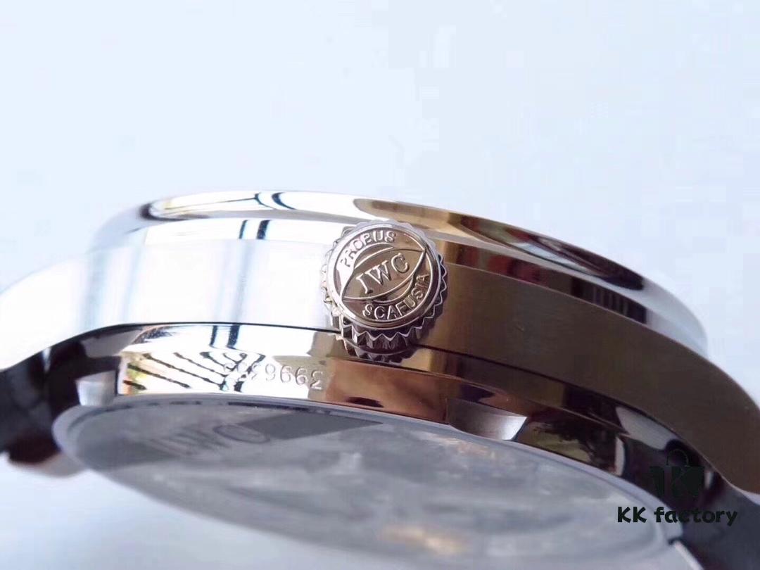 AZ Product IWC Portuguese Series 7-Day Automatic V5 Version with CAL.51011 Self-Winding Mechanical Movement Independent Small Seconds True Power Reserve Indicator Sapphire Crystal Leather Strap