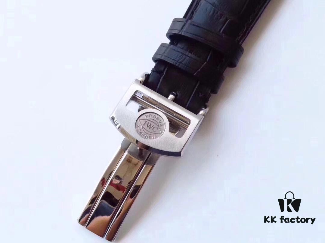 AZ Product IWC Portuguese Series 7-Day Automatic V5 Version with CAL.51011 Self-Winding Mechanical Movement Independent Small Seconds True Power Reserve Indicator Sapphire Crystal Leather Strap