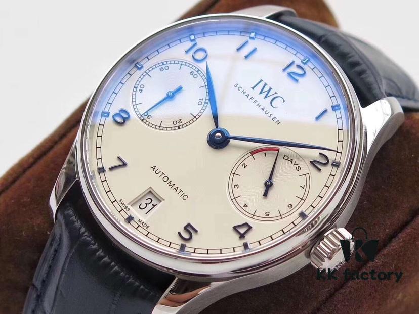 ZF Bestseller! Portuguese 7 - IWC Portugieser Series, 7-Day Automatic Mechanical Movement with Small Seconds and Power Reserve Indicator, Sapphire Crystal, Leather Strap, 42mm