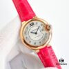 Cartier Ballon Bleu Series RW1 Gold-Plated 18K Gold-Plated Mechanical Ladies' Watch with American Crocodile Leather Strap 33mm Exclusive First Release