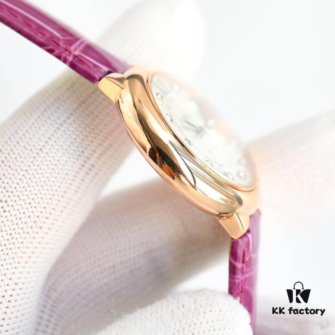 Cartier Ballon Bleu Series RW1 Gold-Plated 18K Gold-Plated Mechanical Ladies' Watch with American Crocodile Leather Strap 33mm Exclusive First Release