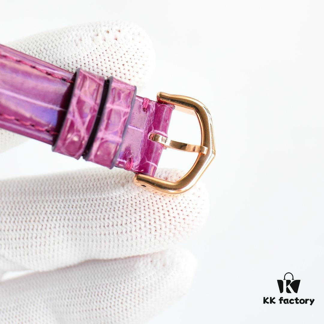 Cartier Ballon Bleu Series RW1 Gold-Plated 18K Gold-Plated Mechanical Ladies' Watch with American Crocodile Leather Strap 33mm Exclusive First Release