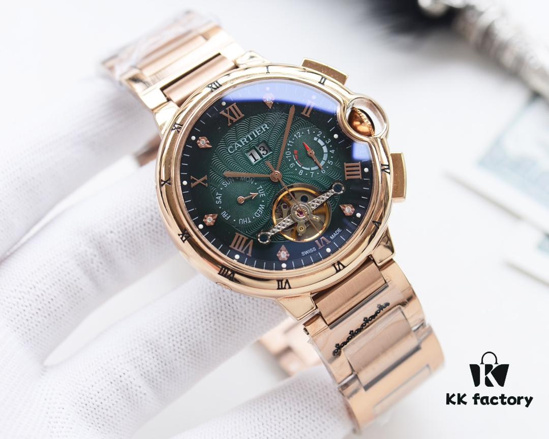 Cartier - Men's Luxury Watch with 316L Stainless Steel Case, Automatic Mechanical Movement, and Mineral Anti-Scratch Glass