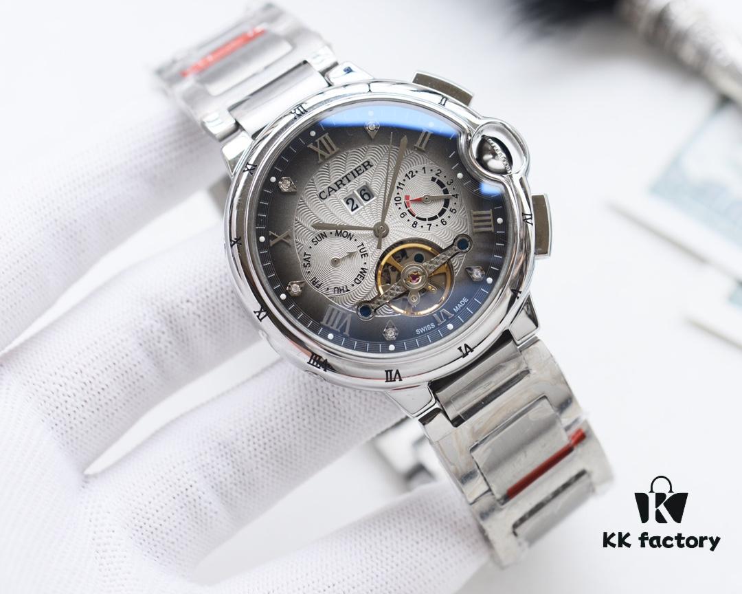 Cartier - Men's Luxury Watch with 316L Stainless Steel Case, Automatic Mechanical Movement, and Mineral Anti-Scratch Glass