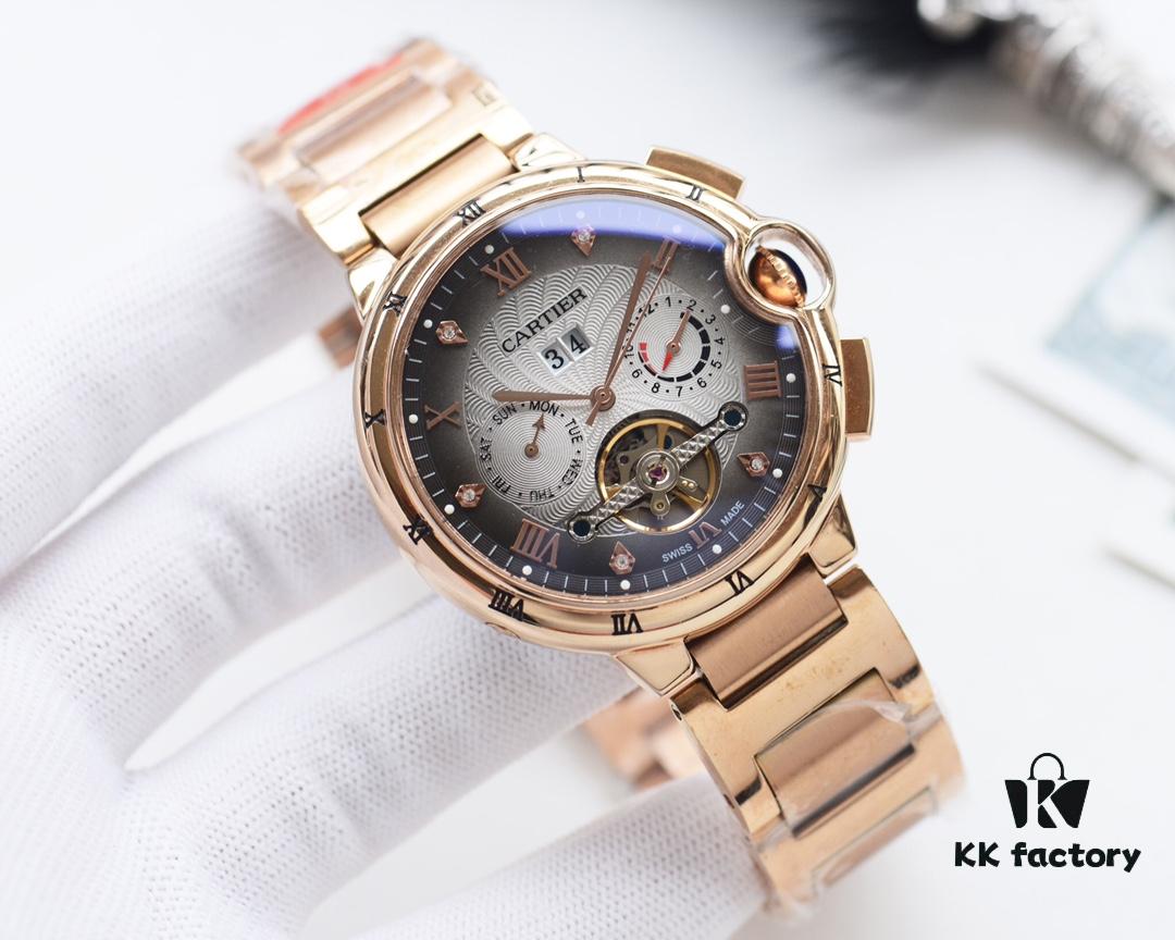 Cartier - Men's Luxury Watch with 316L Stainless Steel Case, Automatic Mechanical Movement, and Mineral Anti-Scratch Glass