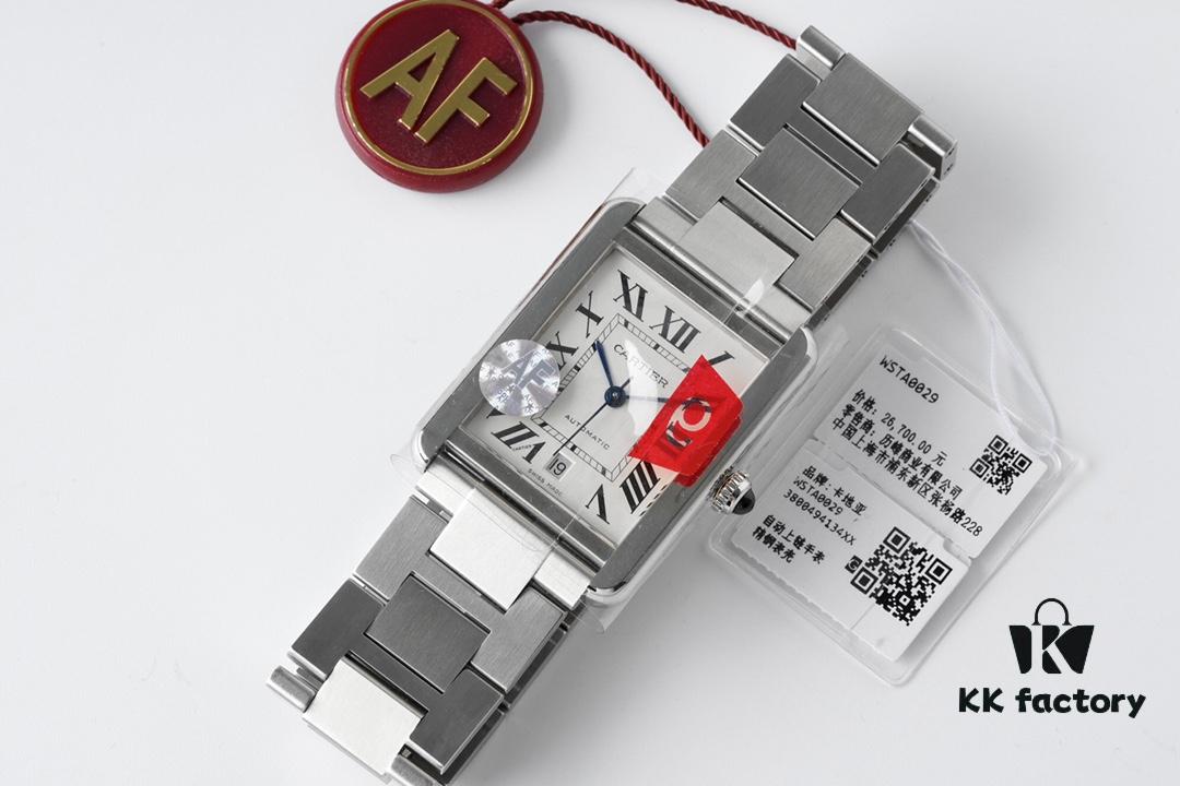 AF's Most Beautiful Tank Series Watch! Masterpiece Cartier Grand Tank W5200028 Mechanical Watch, Exquisitely Showcasing the Aesthetics of Square Design, Majestic and Powerful, Simple Yet Bold, Highlighting the Gentleman's Composed Style