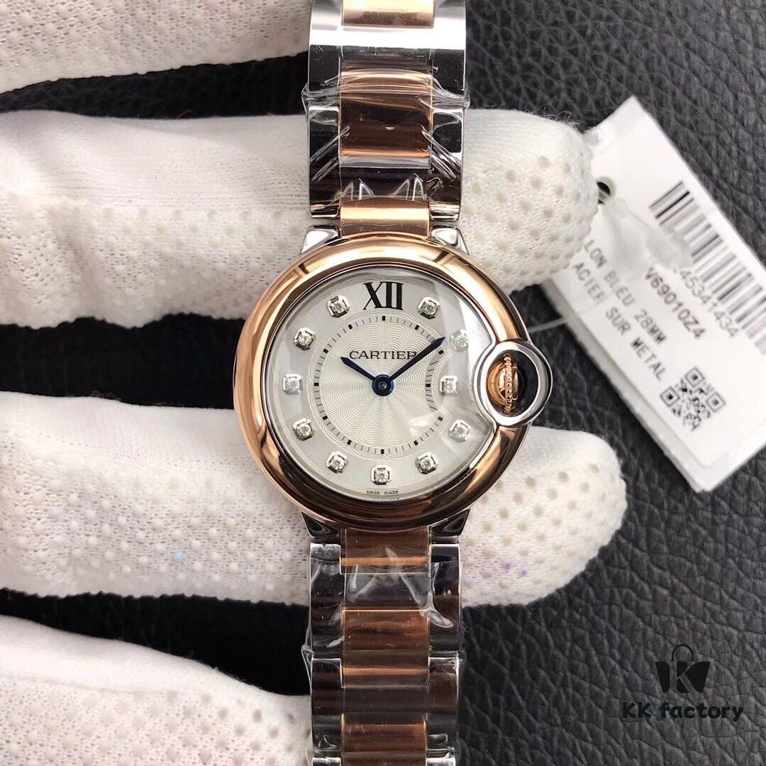 HBBV6 Release Cartier Ballon Bleu, Best Value Women's Model, Swiss Ronda Quartz Movement, 28mm Compact Elegant Design, Hardened Blue Steel Hands, Crown Faceted by Hand, Highly Recommended Premium Quality, Boutique-Level Craftsmanship You Deserve