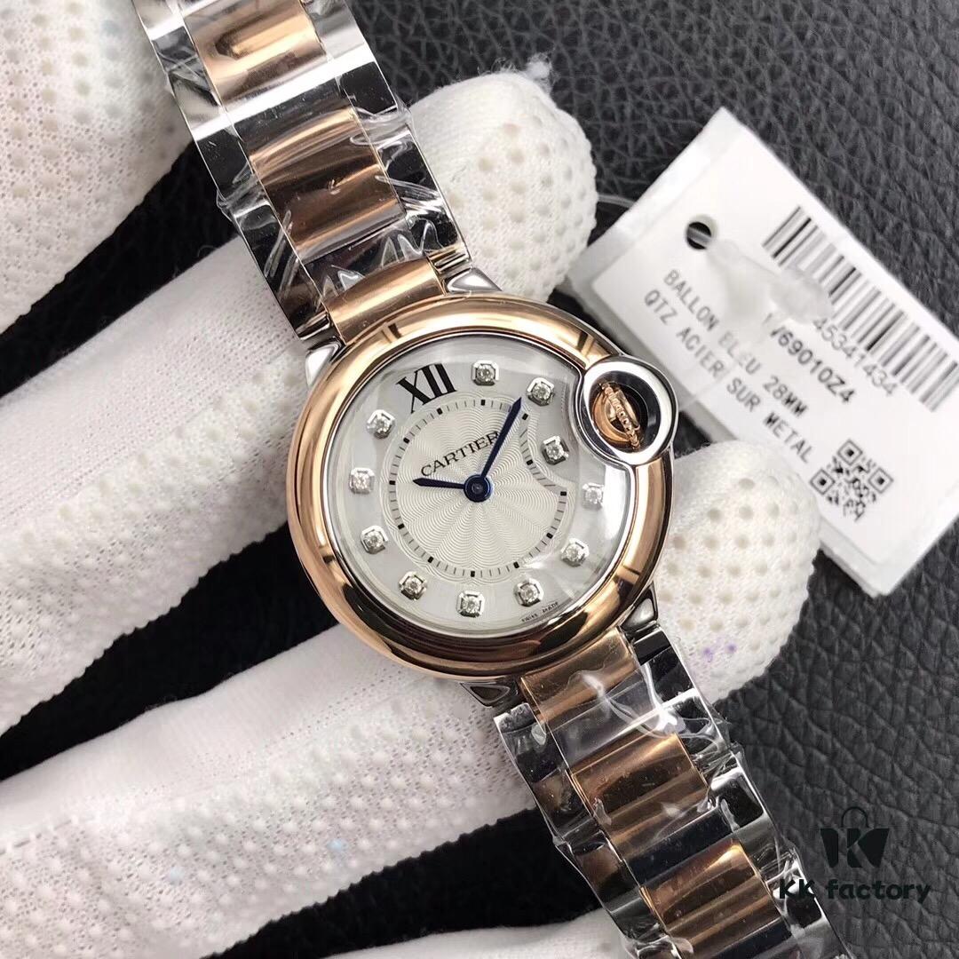 HBBV6 Release Cartier Ballon Bleu, Best Value Women's Model, Swiss Ronda Quartz Movement, 28mm Compact Elegant Design, Hardened Blue Steel Hands, Crown Faceted by Hand, Highly Recommended Premium Quality, Boutique-Level Craftsmanship You Deserve