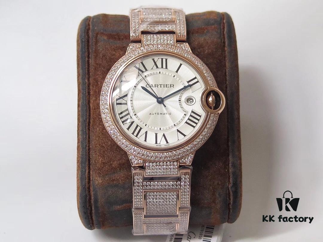 TW Production Cartier Royal-Level Fully Set Diamond Version 42mm Ballon Bleu