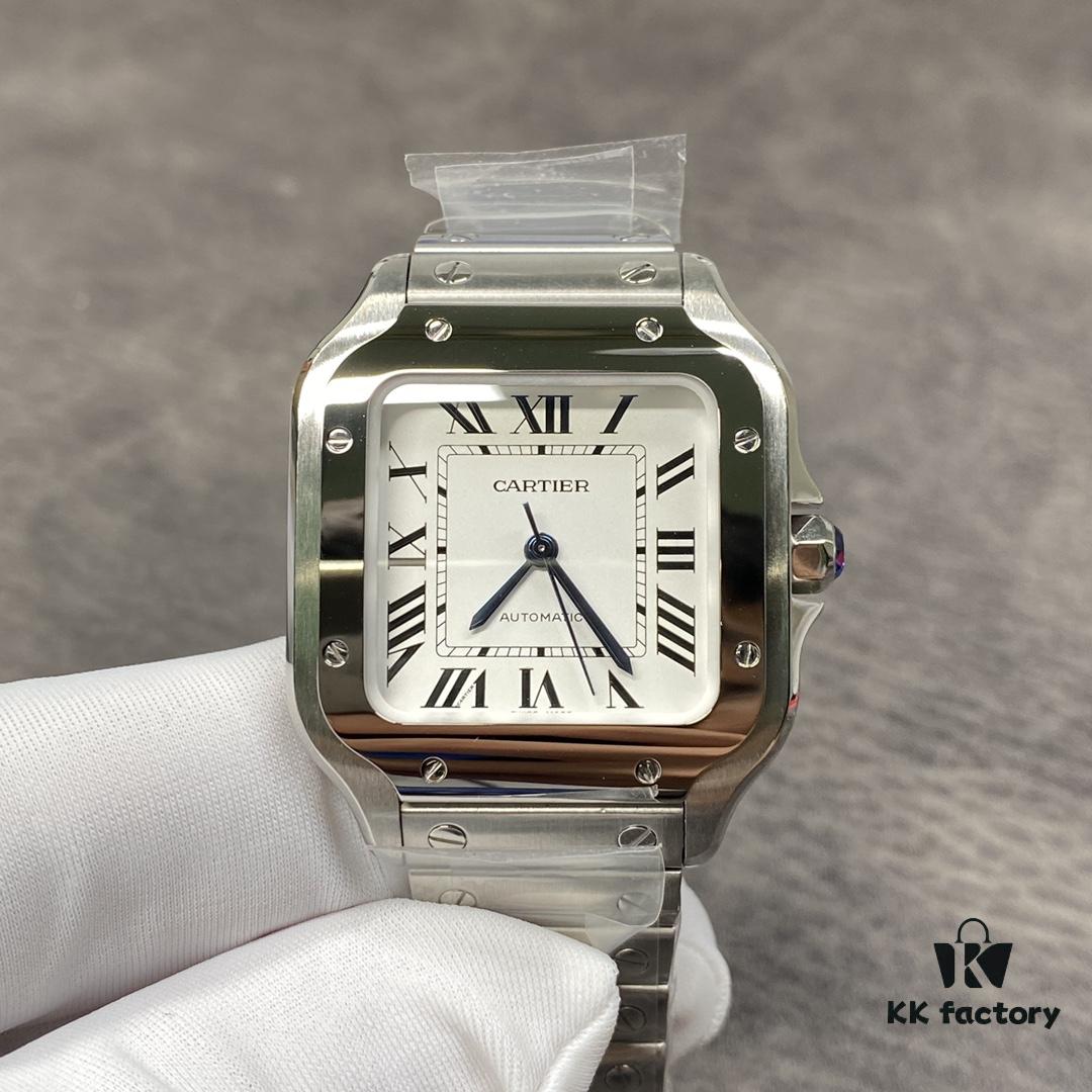 Cartier New Santos, V6 Factory Edition! 316 Material, Swiss Craftsmanship Fire-Blued Steel Hands, Swiss Anti-Reflective Coating, Scratch-Resistant and Fingerprint-Resistant Treatment!