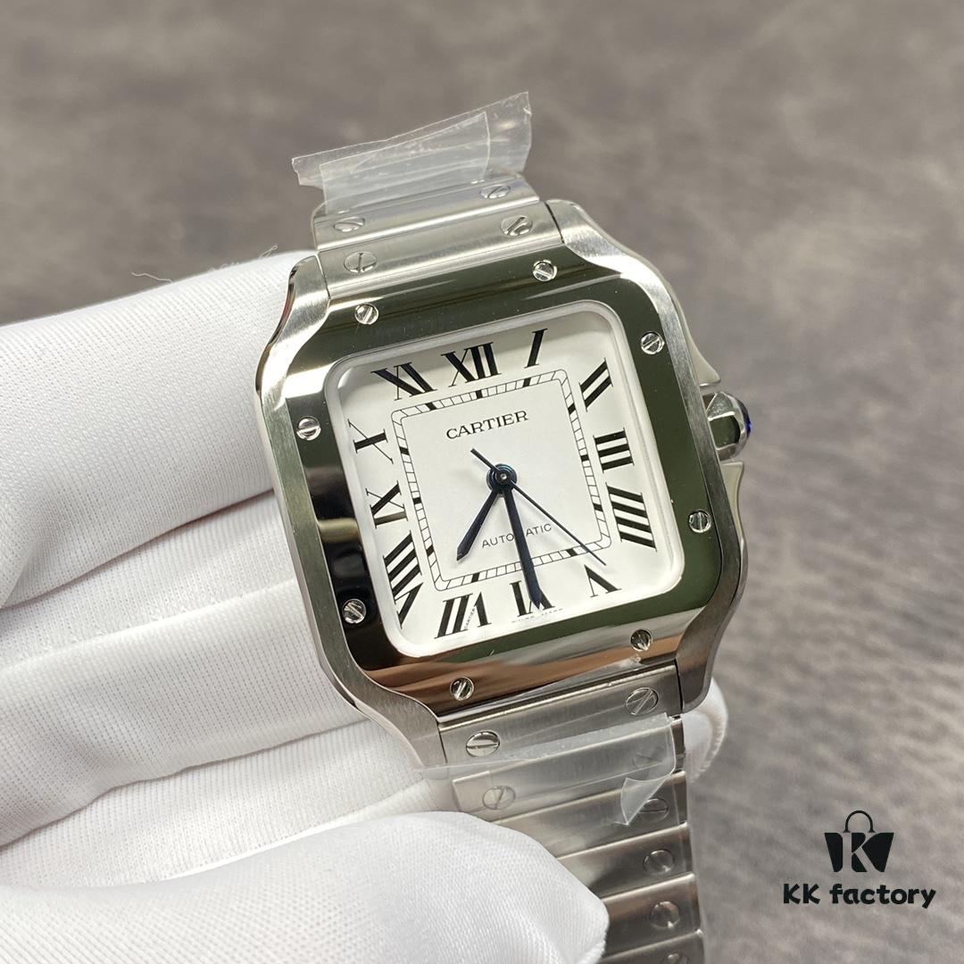 Cartier New Santos, V6 Factory Edition! 316 Material, Swiss Craftsmanship Fire-Blued Steel Hands, Swiss Anti-Reflective Coating, Scratch-Resistant and Fingerprint-Resistant Treatment!
