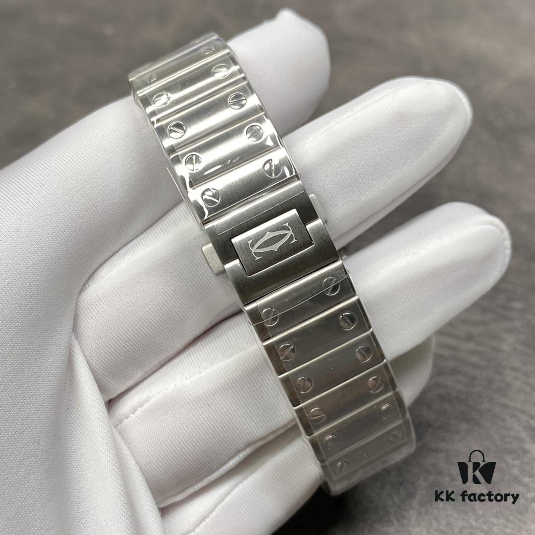 Cartier New Santos, V6 Factory Edition! 316 Material, Swiss Craftsmanship Fire-Blued Steel Hands, Swiss Anti-Reflective Coating, Scratch-Resistant and Fingerprint-Resistant Treatment!