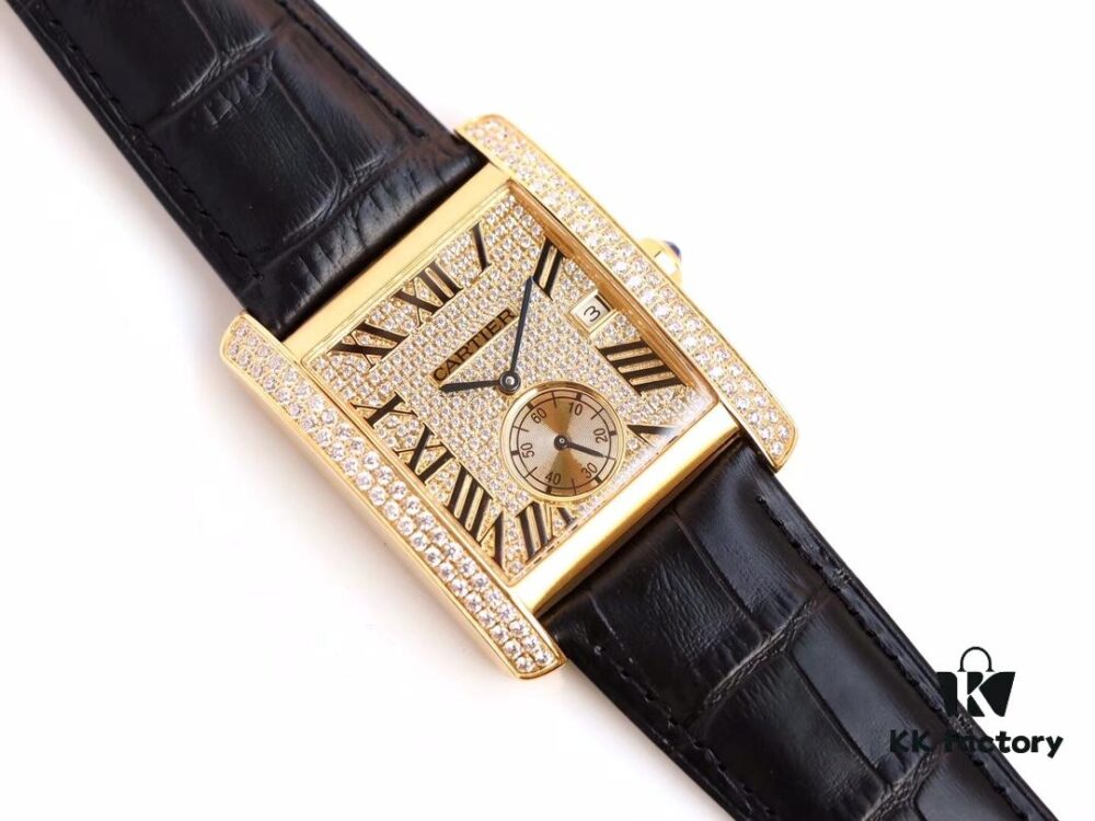 Taiwan Factory F5, Cartier Tank Series, Full Diamond Dial VS Upgraded Version, Andy Lau's British Tank Ultimate Edition, Square Men's Watch