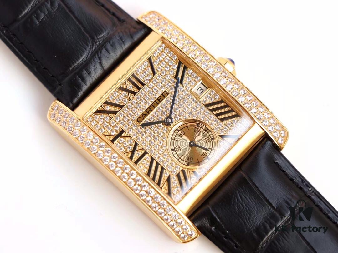 Taiwan Factory F5, Cartier Tank Series, Full Diamond Dial VS Upgraded Version, Andy Lau's British Tank Ultimate Edition, Square Men's Watch