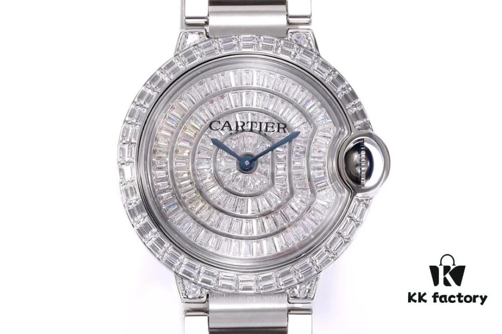Cartier Ballon Bleu Square Diamond Full-Pave Ladies Watch
