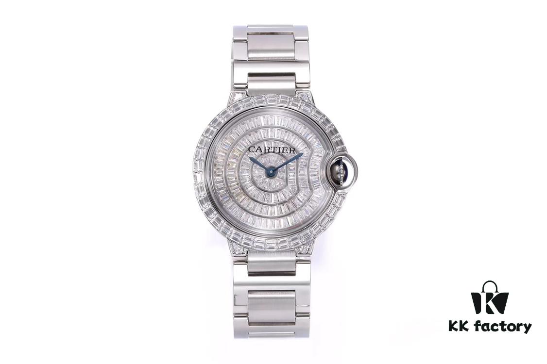 Cartier Ballon Bleu Square Diamond Full-Pave Ladies Watch