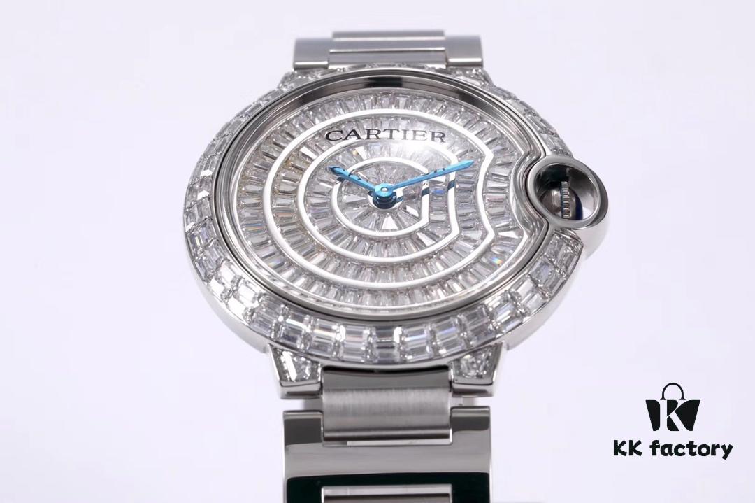 Cartier Ballon Bleu Square Diamond Full-Pave Ladies Watch