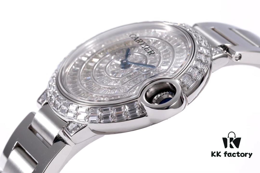 Cartier Ballon Bleu Square Diamond Full-Pave Ladies Watch