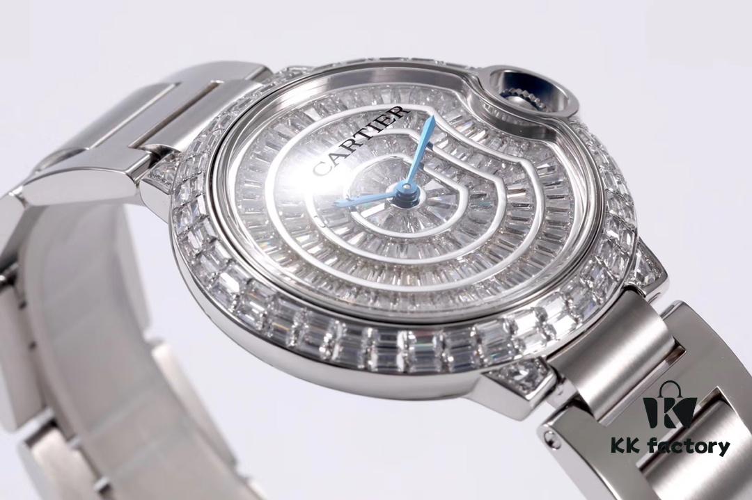 Cartier Ballon Bleu Square Diamond Full-Pave Ladies Watch