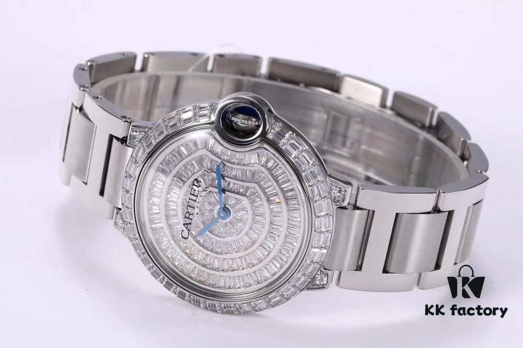 Cartier Ballon Bleu Square Diamond Full-Pave Ladies Watch