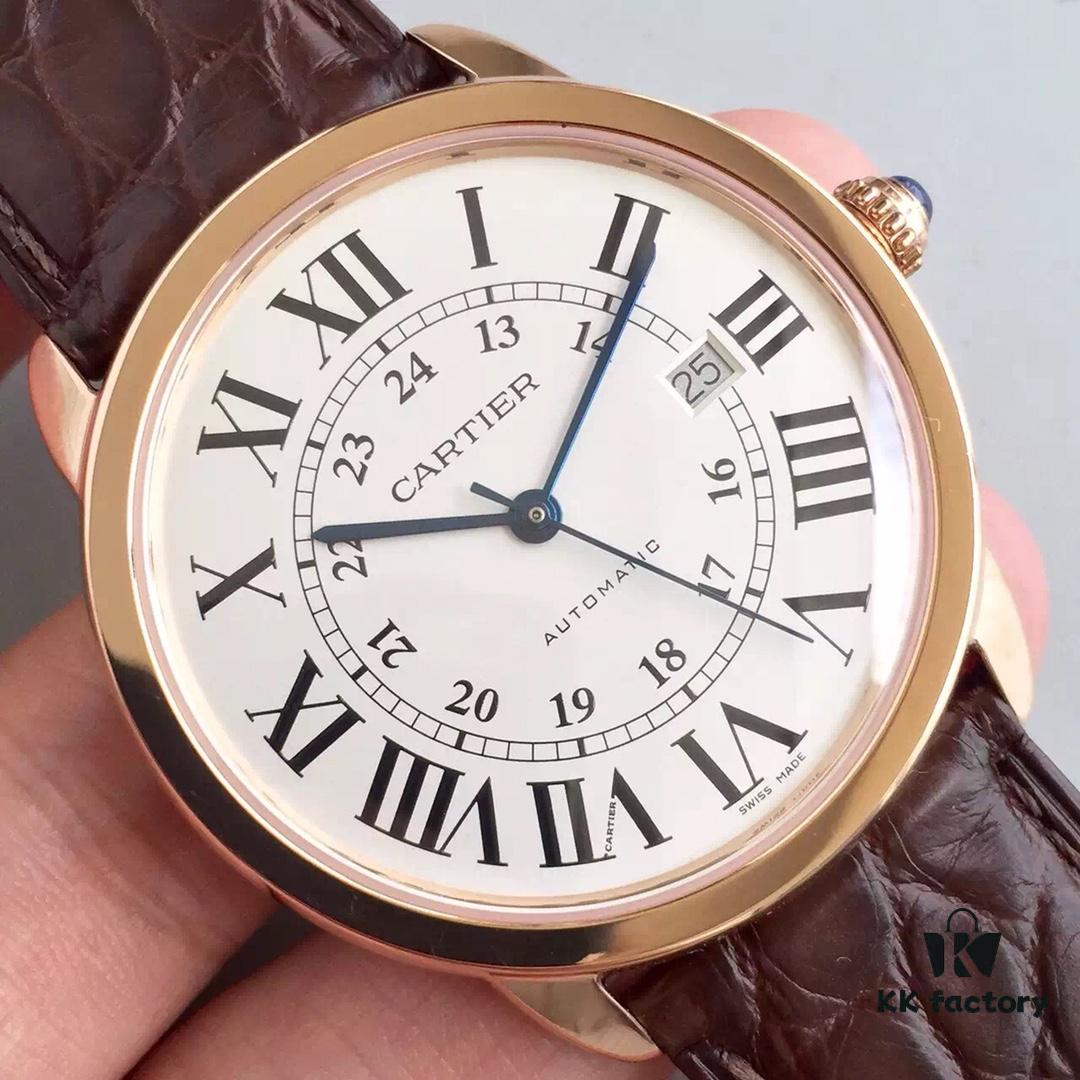 TW Taiwan Factory CARTIER Cartier London SOLO Series Men's Watch, Genuine Mould Opening, 2892 Movement, Genuine Crocodile Leather Strap