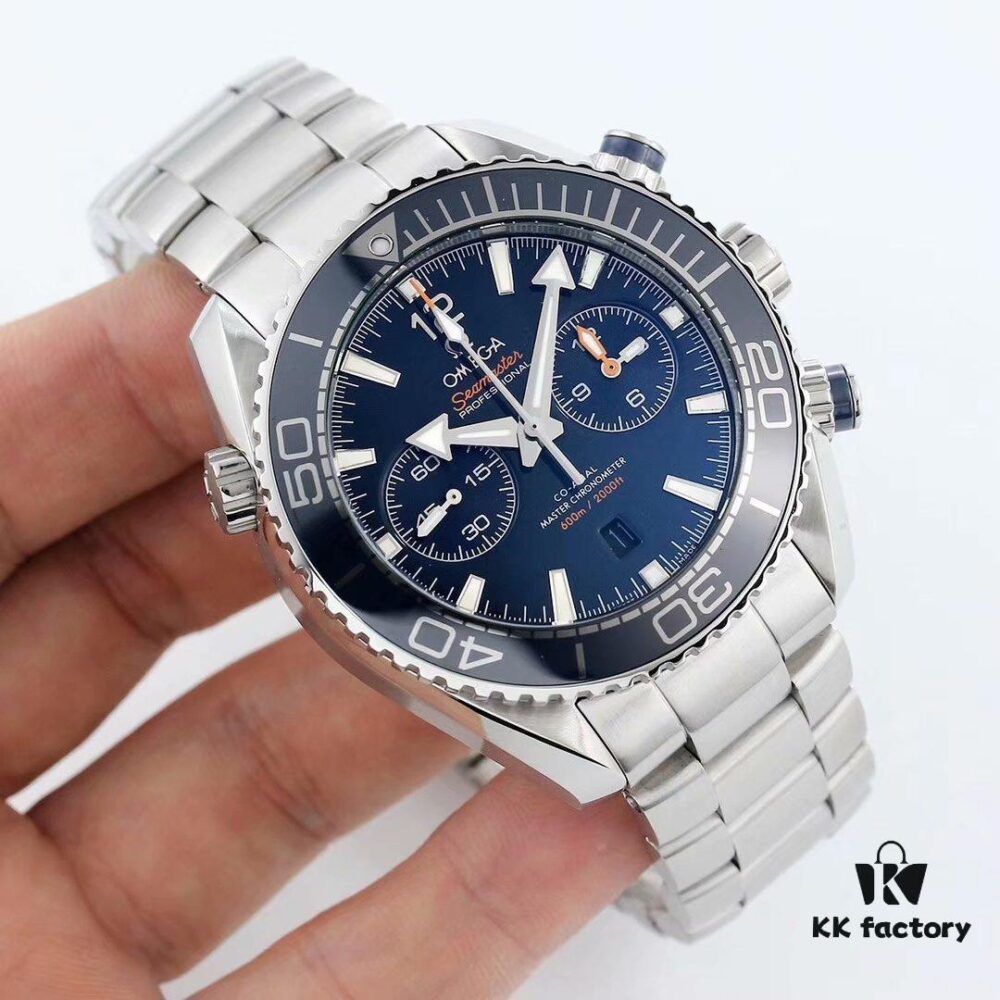 BF Fine Omega Seamaster 600m Diver Series 45.5mm Men's Automatic Chronograph with 9900 Movement, Super-Luminous, Waterproof, Compatible with Rubber and Steel Bracelets