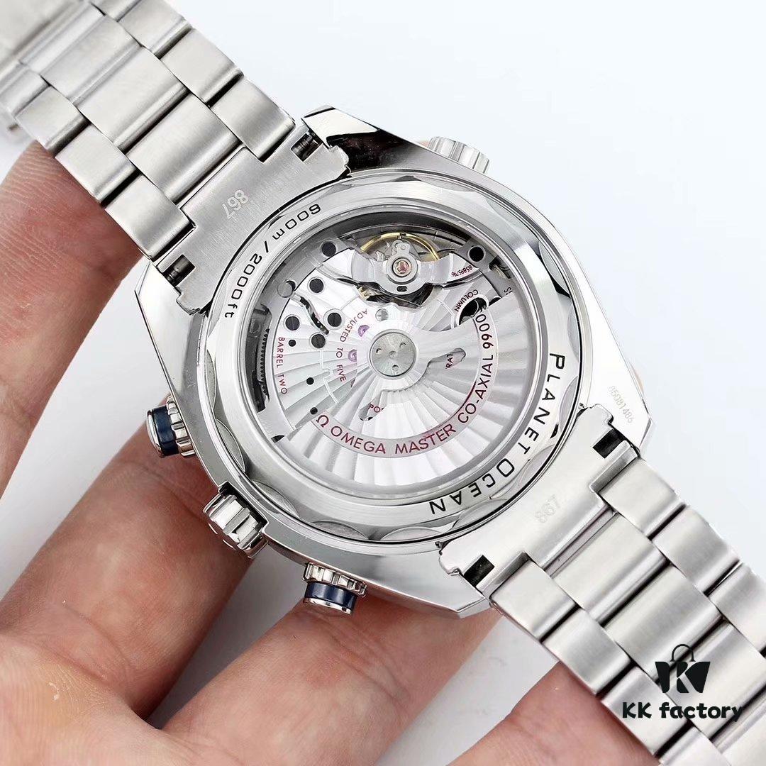 BF Fine Omega Seamaster 600m Diver Series 45.5mm Men's Automatic Chronograph with 9900 Movement, Super-Luminous, Waterproof, Compatible with Rubber and Steel Bracelets