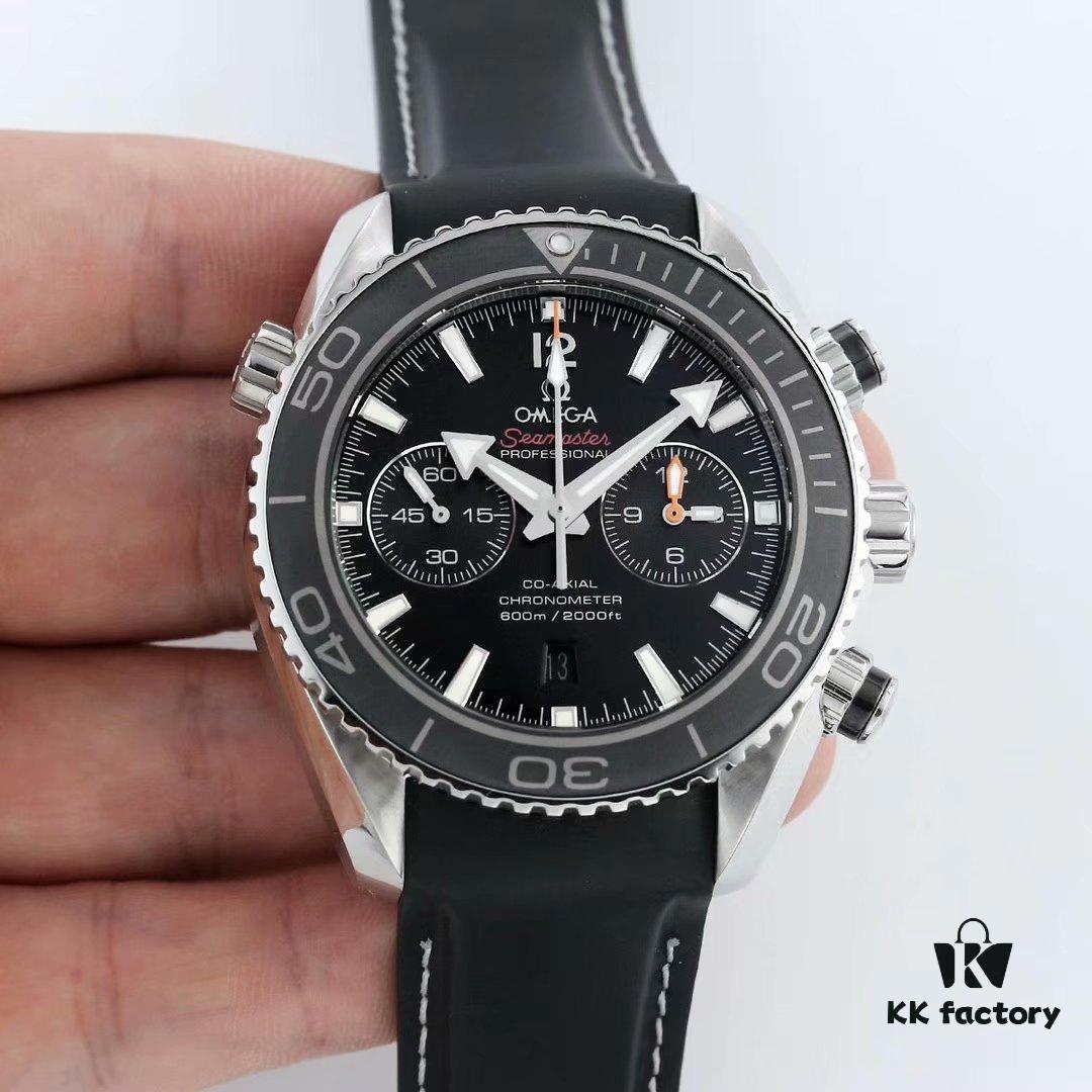 BF Fine Omega Seamaster 600m Diver Series 45.5mm Men's Automatic Chronograph with 9300 Movement, High Luminosity, Waterproof, Compatible with Rubber and Steel Bracelets